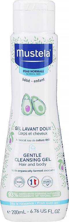 Delikatny oczyszczający żel dla dzieci do włosów i ciała - Mustela Bébé Gentle Cleansing Gel