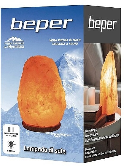 Lampa z naturalnego kamienia solnego - Beper P201UTP100 — Zdjęcie N2