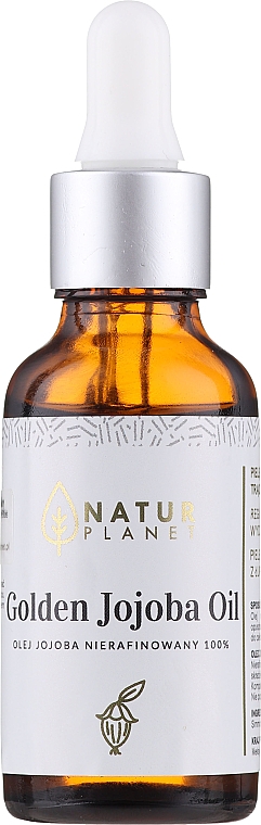 100% organiczny olej jojoba Golden - Natur Planet Jojoba Organic Oil 100% — фото N3