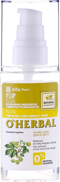 Fluid z ekstraktem z chmielu do włosów kręconych i niezdyscyplinowanych - O'Herbal — Zdjęcie N2