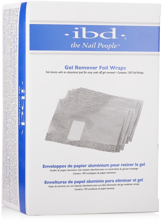 Folie do usuwania żelowych paznokci - IBD Spa Just Gel Remover Foil Wraps
