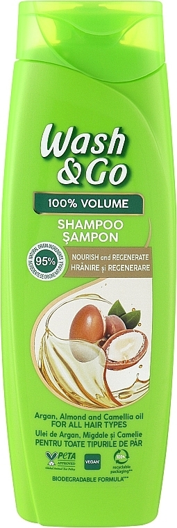 Szampon z olejkiem arganowym, migdałowym i rumiankowym do wszystkich rodzajów włosów - Wash&Go — Zdjęcie N1