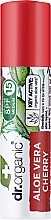 Balsam do ust z aloesem i ekstraktem z wiśni - Dr Organic Bioactive Skincare Aloe Vera Cherry Lip Balm SPF15 — Zdjęcie N1