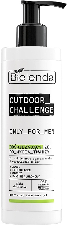 Odświeżający żel do mycia twarzy - Bielenda Only For Men Outdoor Challenge Refreshing Face Wash Gel — Zdjęcie N1