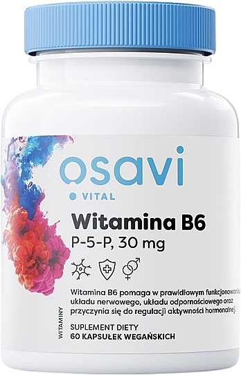 Witamina B6, P-5-P, 30 Mg - Osavi Vitamin B6, P-5-P 30 Mg — Zdjęcie N1