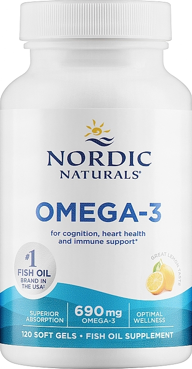 Suplement diety o smaku cytrynowym Omega 3 - Nordic Naturals Omega-3 Lemon — Zdjęcie N1