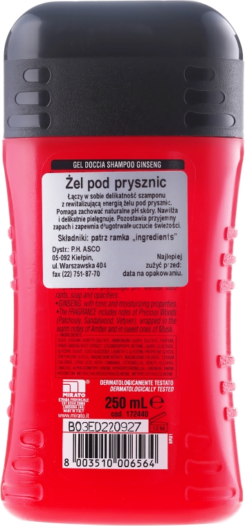 Rewizalizujący szampon i żel pod prysznic z ekstraktem z żeń-szenia dla mężczyzn - Intesa Classic Black Shower Shampoo Gel Revitalizing — Zdjęcie N2