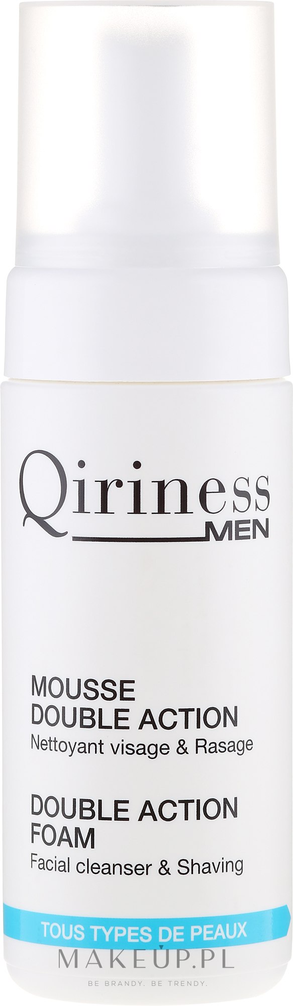 Oczyszczająca pianka do twarzy o podwójnym działaniu dla mężczyzn - Qiriness Men Double Action Foam — Zdjęcie 125 ml
