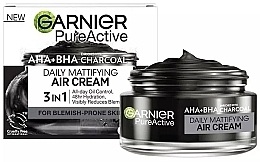 Kup Matujący żel do twarzy - Garnier Pure Active AHA+BHA Charcoal Daily Mattifyng Air Cream 3In1