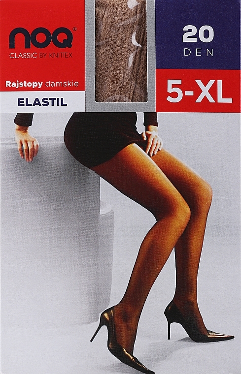 Rajstopy damskie Elastil 20 DEN, beige - Knittex — Zdjęcie N4