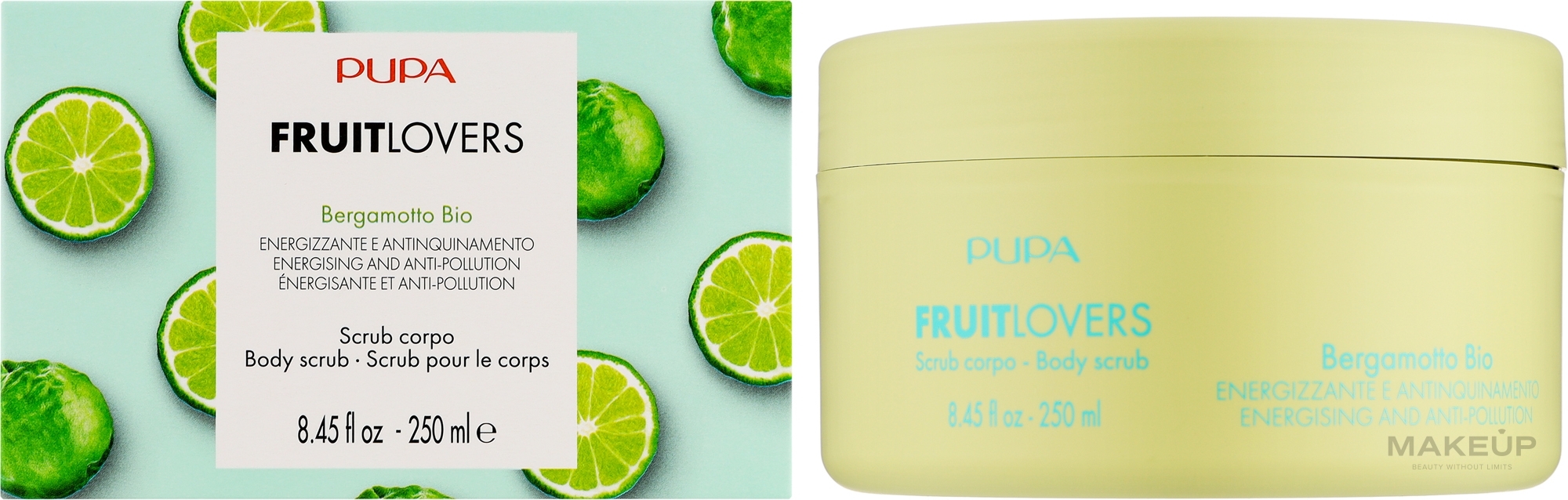 Energizująco-detoksykujący scrub do ciała Bio Bergamotka - Pupa Fruit Lovers Bergamot Bio Body Scrub — Zdjęcie 250 ml