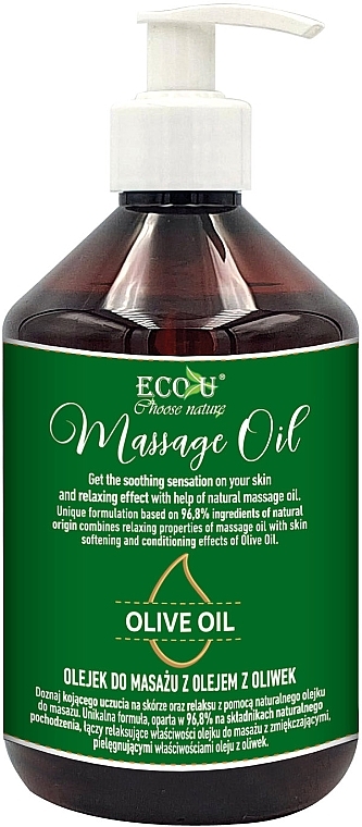 PRZECENA! Olej do masażu z olejem z oliwek - Eco U Olive Oil Massage Oil * — Zdjęcie N3