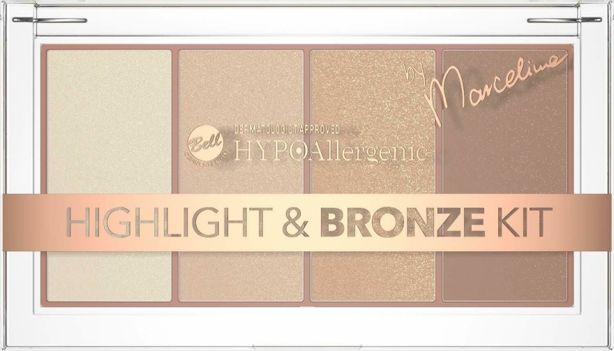 Hypoalergiczny zestaw rozświetlaczy i bronzera - Bell HYPOAllergenic Highlight & Bronze Kit by Marcelina