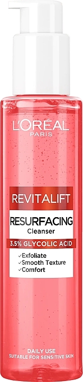 Żel do mycia twarzy z 3,5% kwasem glikolowym - L'Oreal Paris Revitalift Resurfacing Cleanser — Zdjęcie N1