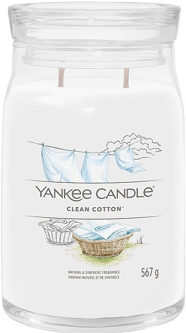 Świeca zapachowa w słoiku Clean Cotton, 2 knoty - Yankee Candle Singnature  — Zdjęcie N2