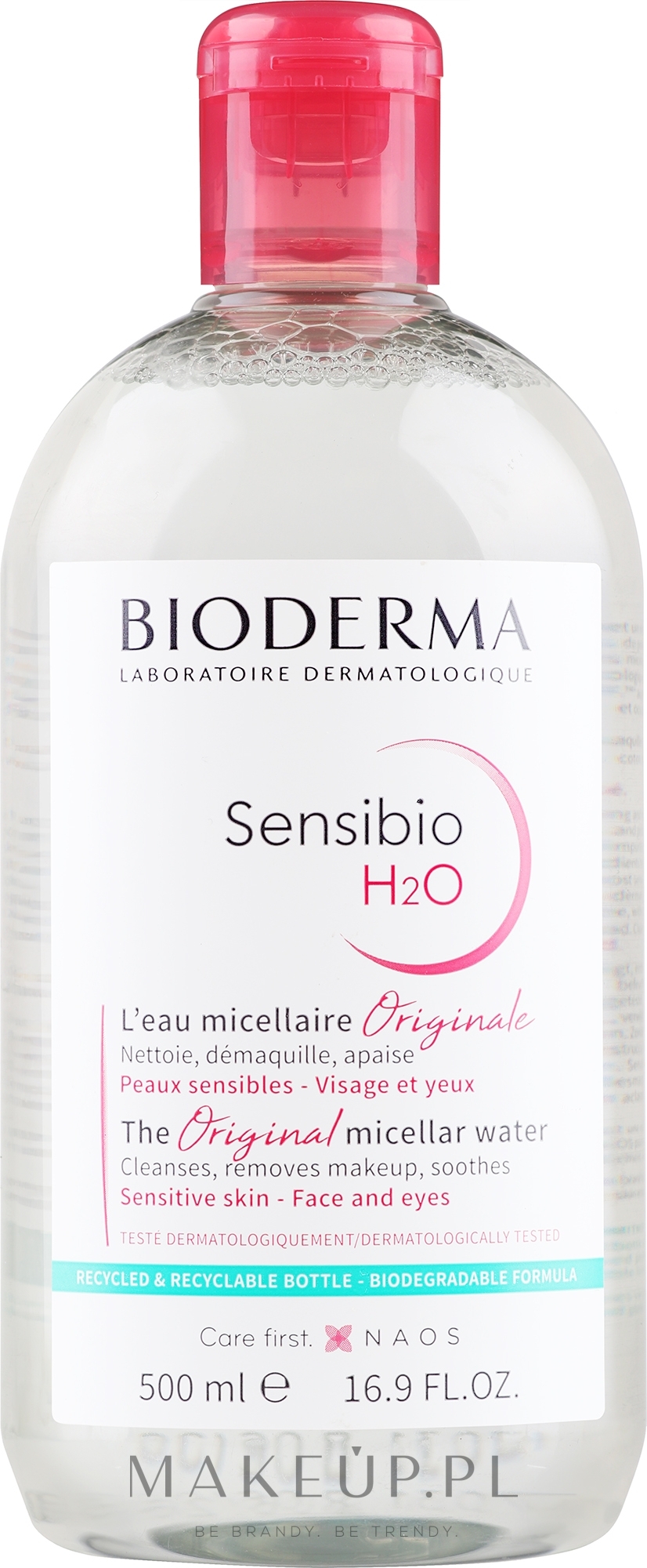 Płyn micelarny do oczyszczania twarzy i demakijażu - Bioderma Sensibio H2O — Zdjęcie 500 ml