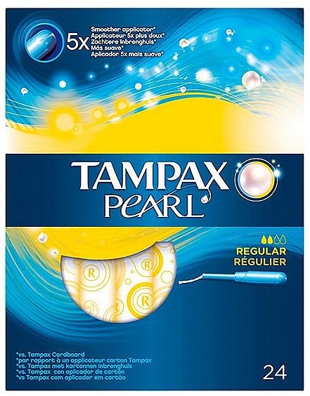 Tampony z aplikatorem, 24szt - Tampax Pearl Regular — Zdjęcie N1