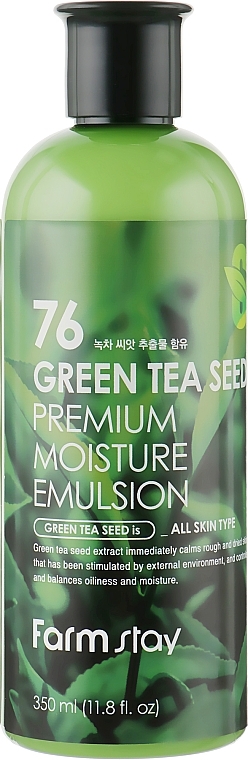 Nawilżająca emulsja do twarzy z zieloną herbatą - FarmStay 76 Green Tea Seed Premium Moisture Emulsion — Zdjęcie N1