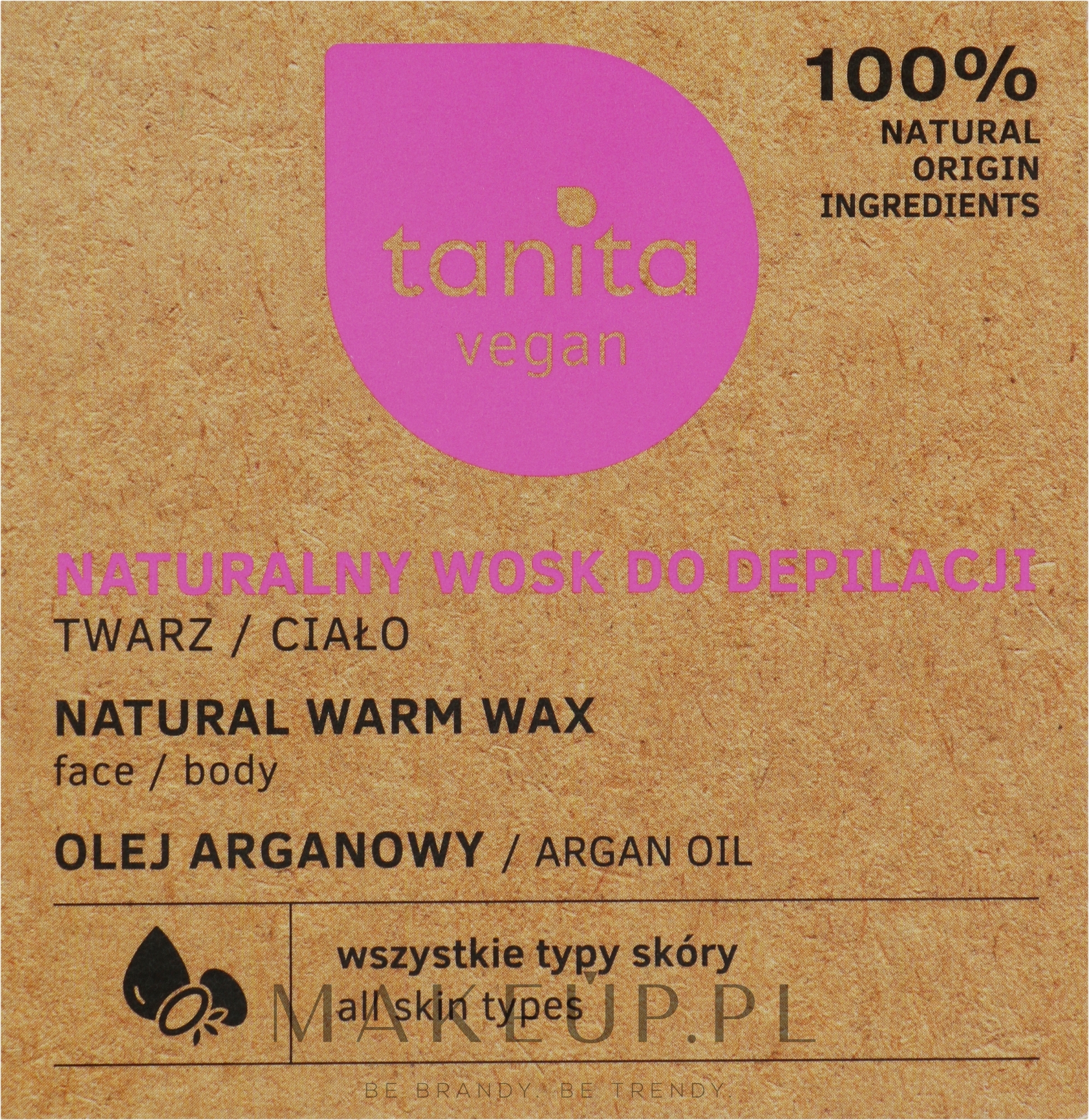 Naturalny wosk do depilacji twarzy i ciała z olejkiem arganowym - Tanita — Zdjęcie 250 ml