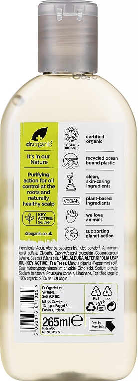 Szampon do włosów Drzewo herbaciane - Dr Organic Tea Tree Shampoo — Zdjęcie N2