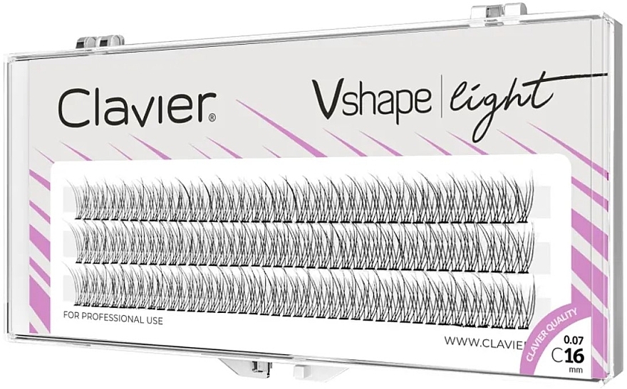 Sztuczne rzęsy, 16 mm - Clavier V-Shape Light Eyelashes — Zdjęcie N1