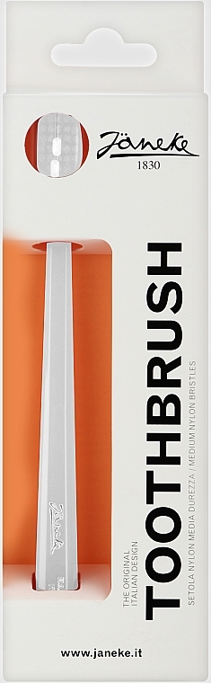 Średnio twarda szczoteczka do zębów, szara - Janeke Grey Pastel Toothbrush — Zdjęcie N2