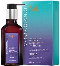 Fioletowy olejek do włosów blond, rozjaśnionych i siwych - Moroccanoil Treatment Purple With Pump — Zdjęcie N2