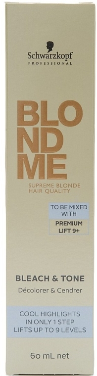 Neutralizujący krem tonujący do rozjaśniania włosów - Schwarzkopf Professional BlondMe Bleach & Tone — Zdjęcie N2