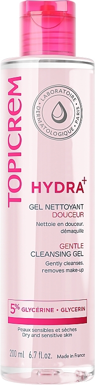 Delikatny żel do mycia twarzy - Topicrem Hydra+ Gentle Cleansing Gel