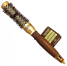 Termiczna szczotka do włosów, 25 mm - Olivia Garden Expert Blowout Curl Wavy Bristles Gold & Brown — Zdjęcie N1