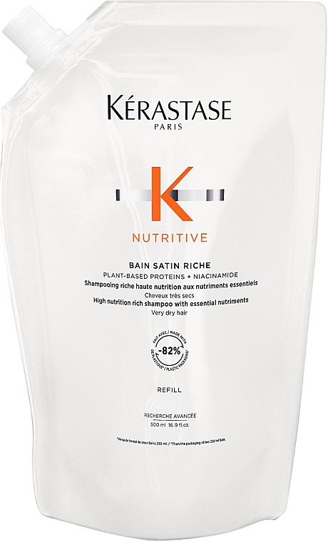 Nawilżający szampon-kąpiel do bardzo suchych włosów - Kerastase Nutritive Bain Satin Riche Shampoo (uzupełnienie) — Zdjęcie N1