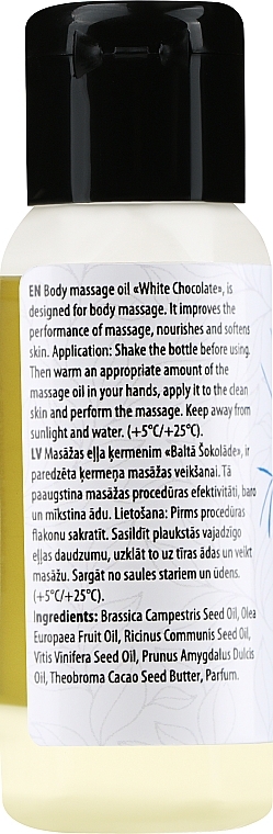 Olejek do masażu ciała White Chocolate - Verana Body Massage Oil — Zdjęcie N2