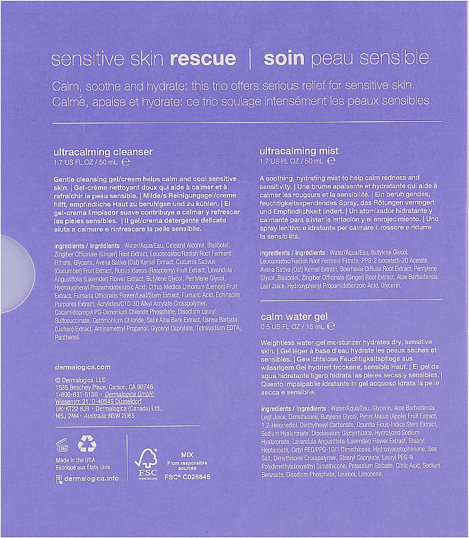 Zestaw - Dermalogica Sensitive Skin Rescue (gel/50ml + spray/50ml + gel/15ml) — Zdjęcie N3