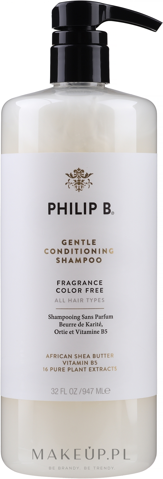 Delikatny szampon kondycjonujący do włosów - Philip B African Shea Butter Gentle & Conditioning Shampoo — Zdjęcie 947 ml