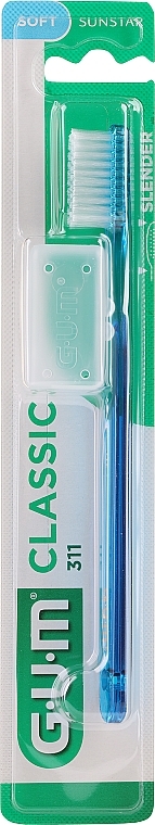 Szczoteczka do zębów 311, miękka, niebieska - G.U.M Classic Toothbrush — Zdjęcie N1