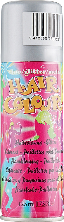 Koloryzujący spray do włosów Metalik, srebrny - Sibel Metallic Color Hair Spray Silver — Zdjęcie N1