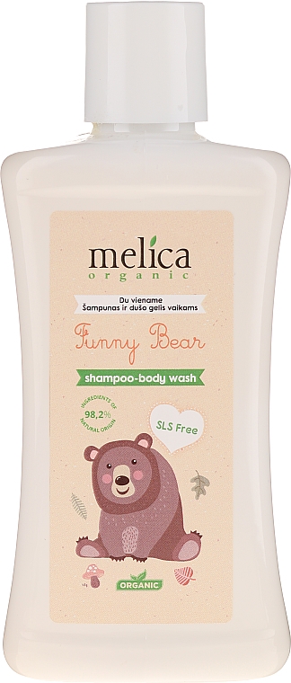 Żel pod prysznic i szampon dla niemowląt - Melica Organic Funny Bear Shampoo-Body Wash