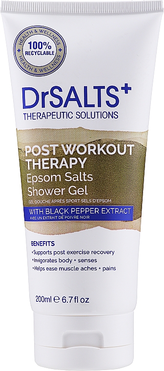 Żel pod prysznic - Dr Salts + Post Workout Therapy Magnesium Shower Gel (tuba) — Zdjęcie N1