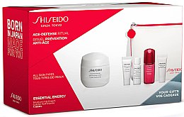 Zestaw o działaniu energizującym dla skóry dojrzałej, szarej, pozbawionej blasku - Shiseido Essential Energy (cr/50ml + foam/5ml + softener/7ml + conc/10ml + eye/cr/5ml + bag/1) — Zdjęcie N1
