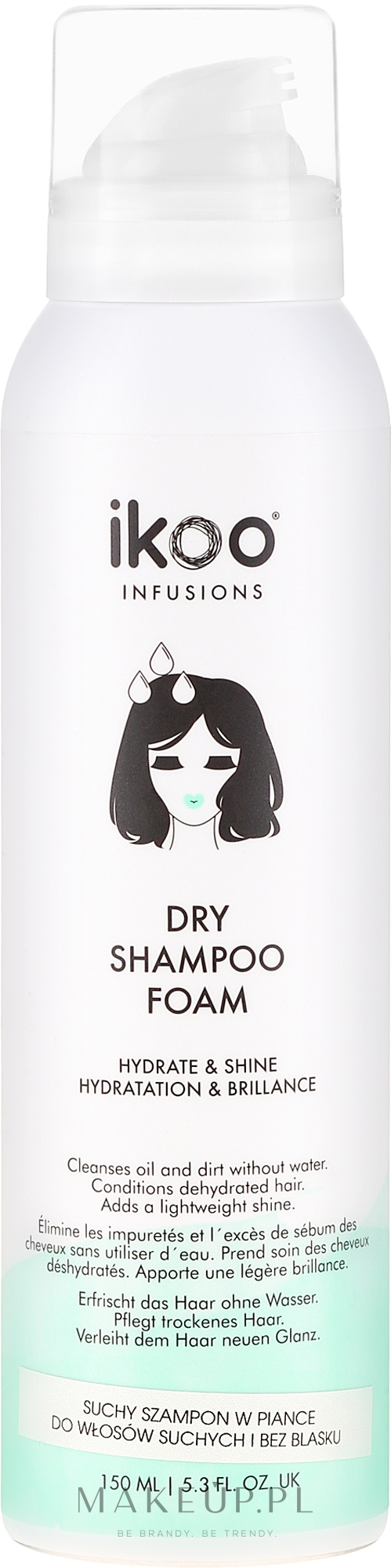 Suchy szampon Nawilżenie i połysk - Ikoo Infusions Shampoo Foam Color Hydrate & Shine — Zdjęcie 150 ml