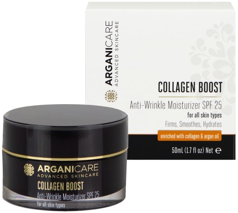 Nawilżający krem przeciwzmarszczkowy SPF 25 - Arganicare Collagen Boost Anti Wrinkle Moisturizer  — Zdjęcie N1