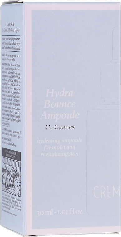 Nawilżająco-rewitalizująca ampułka do twarzy - Cremorlab Hydra Bounce Ampoule O2 Couture — Zdjęcie N1