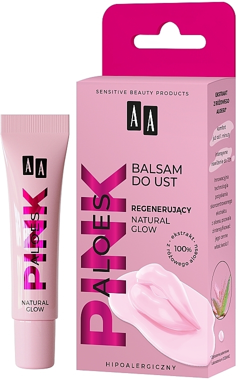 Rewitalizujący balsam do ust - AA Pink Aloes Regenerating Natural Glow Lip Balm — Zdjęcie N2