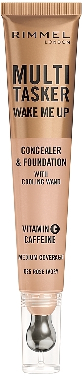 Korektor z końcówką chłodzącą - Rimmel Multi Tasker Wake Me Up Concealer & Foundation — Zdjęcie N1