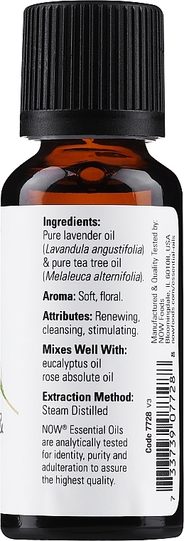 Olejek eteryczny Lawenda i drzewo herbaciane - Now Foods Essential Oils 100% Pure Lavender, Tea Tree — Zdjęcie N2