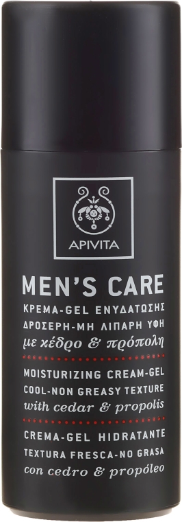 Nawilżający krem-żel do twarzy dla mężczyzn Cedr i propolis - Apivita Men Men's Care Moisturizing Cream-Gel With Cedar & Propolis — Zdjęcie N2