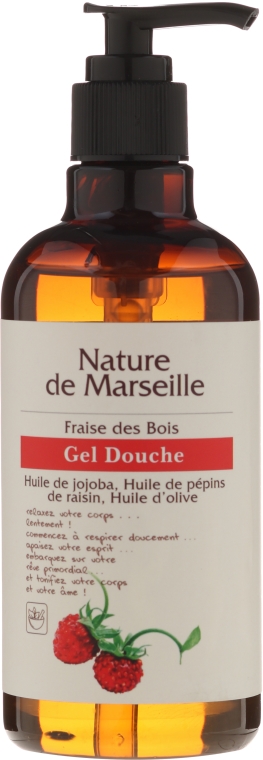 Żel pod prysznic z naturalnymi olejkami o zapachu dzikich poziomek Odświeżenie i pielęgnacja - Nature de Marseille Strawberries Shower Gel — Zdjęcie N1