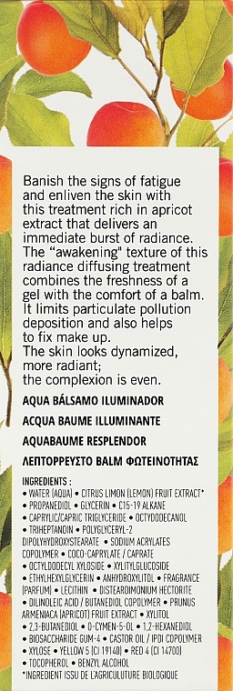 Balsam do twarzy z ekstraktem z moreli - Academie Radiance Aqua Balm Eclat 98.4% Natural Ingredients — Zdjęcie N3