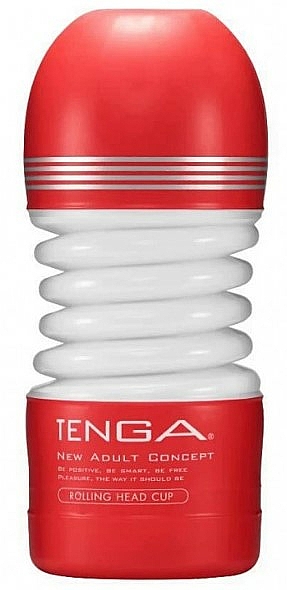 Masturbator, czerwono-biały - Tenga Rolling Head Cup Medium — Zdjęcie N1