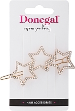Spinka do włosów, FA-5704+2, metal, złote gwiazdki z dżetami - Donegal — Zdjęcie N1